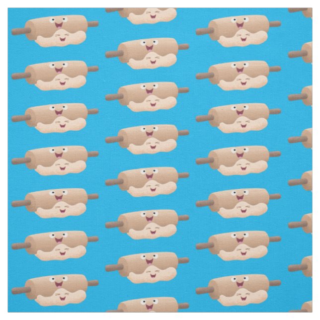 Cute rolling pin and dough pastry baking cartoon fabric (Swatch)