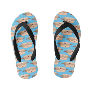 Cute rolling pin and dough pastry baking cartoon kid's jandals