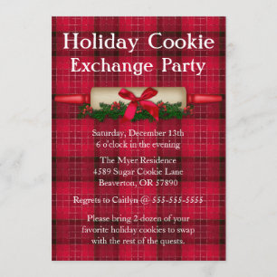 Cute Rolling Pin Cookie Exchange Holiday Invite
