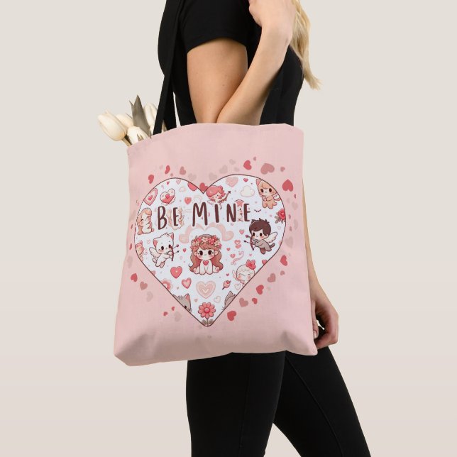 Cute Romance: Valentine's Day Tote Bag (Close Up)
