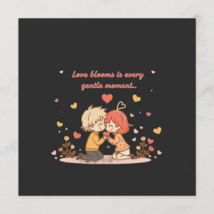 Cute Romantic Anime Couple - Love Moment Invitation
