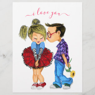 Cute Romantic Couple Letterhead
