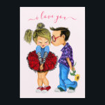 Cute Romantic Couple - Love - I Love You - Kiss  Acrylic Print<br><div class="desc">Cute Romantic Couple - Love - I Love You - Kiss Boy and Girl - Fun Painting - Choose / Add Your Unique Text / Name / Colour - Make Your Special Gift - Resize and move or remove / add elements - image / text with customisation tool. Painting and...</div>