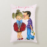 Cute Romantic Couple - Love - I Love You - Kiss Decorative Cushion<br><div class="desc">Cute Romantic Couple - Love - I Love You - Valentine's Day Kiss Boy and Girl - Fun Painting - Choose / Add Your Unique Text / Name / Colour - Make Your Special Gift - Resize and move or remove / add elements - image / text with customisation tool....</div>