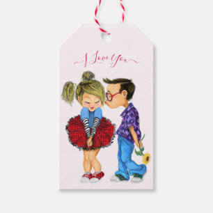 Cute Romantic Couple - Love - Kiss - I Love You Gift Tags
