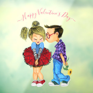 Cute Romantic Couple Valentine's Day Window Cling