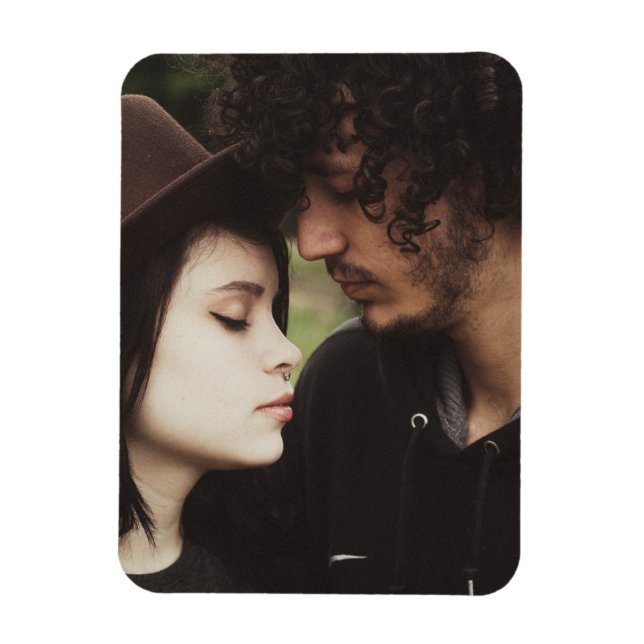 Cute Romantic Couple's Photo Magnet (Vertical)