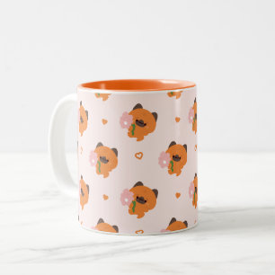 Cute Romantic German Shepherd Two-Tone Coffee Mug