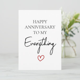 Cute Romantic Happy Anniversary My Love Minimalist Holiday Card