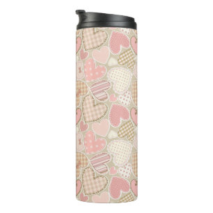 Cute Romantic Hearts Pattern Thermal Tumbler