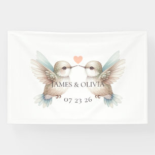 Cute Romantic Hummingbird Wedding Banner