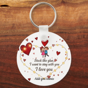 Cute romantic love spell Key Ring