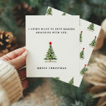 Cute Romantic Merry Christmas Card For Lovers<br><div class="desc">This Cute Romantic Merry Christmas Card for Lovers is perfect for creating heartfelt holiday moments. Featuring the touching message, "I Never Want to Stop Making Memories with You, " and a minimalist pine tree design, it’s ideal for a luxury Christmas card personalised for your lover, husband, wife, girlfriend, or boyfriend....</div>