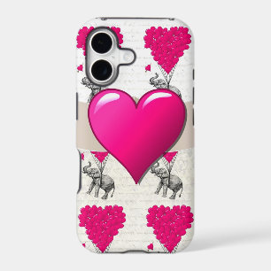 cute romantic pink elephant
