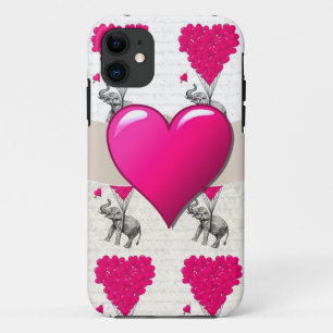 cute romantic pink elephant Case-Mate iPhone case