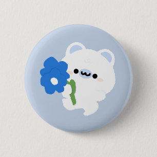 Cute Romantic Polar Bear 6 Cm Round Badge