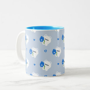 Cute Romantic Polar Bear Two-Tone Coffee Mug