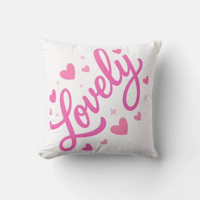 Cute Romantic Text Art Cushion (Front)