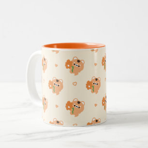 Cute Romantic Tiger Two-Tone Coffee Mug