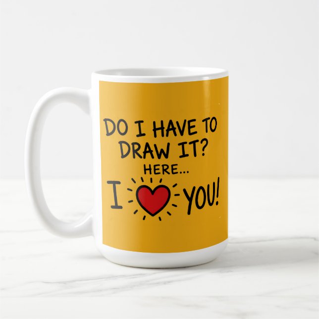 Cute Romantic Typography Art Coffee Mug (Left)