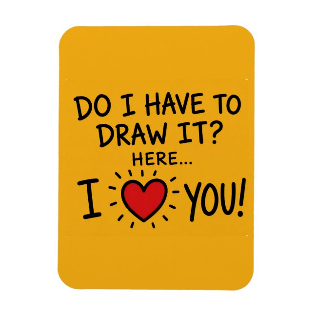Cute Romantic Typography Art Magnet (Vertical)