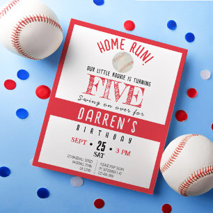 Cute Rookie Baseball Budget Birthday Invite