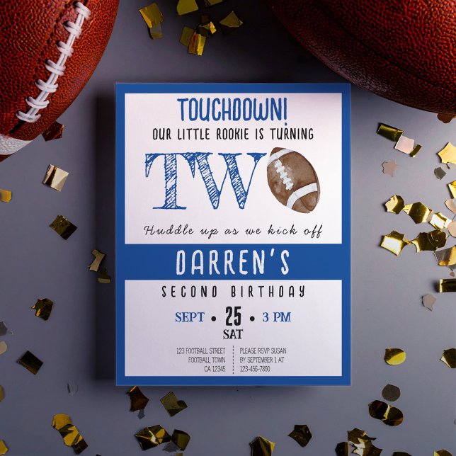 Cute Rookie Football Budget Boy 2nd Birthday (Creator Uploaded)