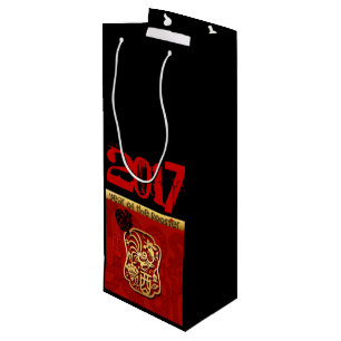 Cute Rooster Chinese New custom Year Birthday WGB Wine Gift Bag