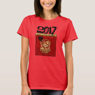 Cute Rooster Chinese New custom Year Birthday WTee T-Shirt