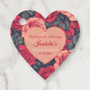 Cute Rose Birthday Favour Box For Thank You Sweets Tags