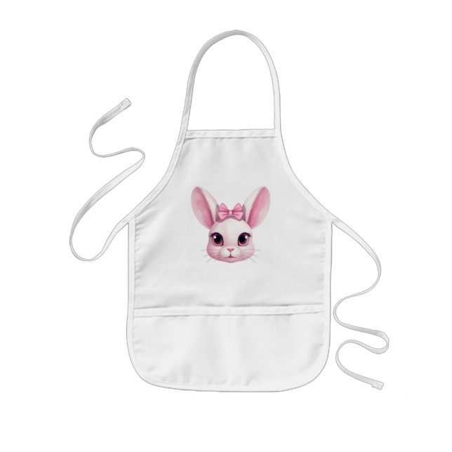 Cute Rose Easter Bunny Gift Baby Girl T-shirt Kids Apron (Front)