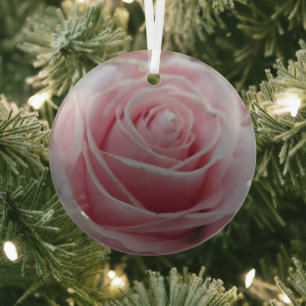 Cute Rose Flower Glass Tree Decoration