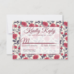 Cute Rose Flower RSVP Card
