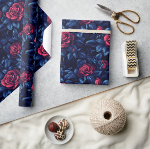 Cute Rose Flower Unique Wrapping Paper