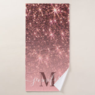 Cute Rose Gold Glitter Bath Towel
