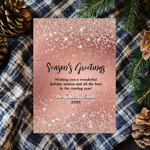 Cute rose gold glitter Christmas new year 