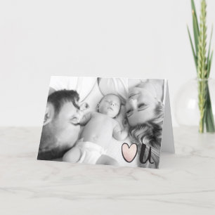 Cute Rose Gold Heart You Valentine's Day Photo Holiday Card