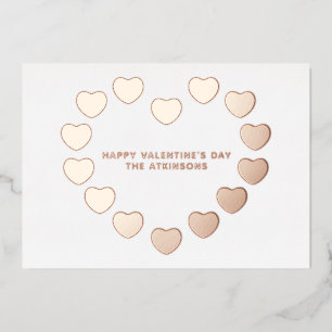 Cute rose gold hearts custom Valentine's Day