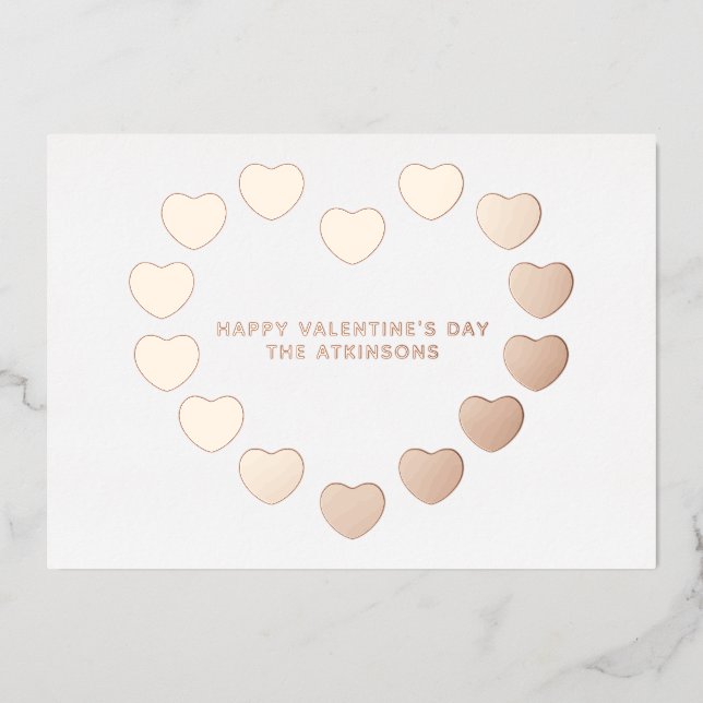 Cute rose gold hearts custom Valentine's Day (Front)