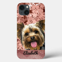 Cute Rose Gold Pink Yorkie Dog Name Pretty Chic