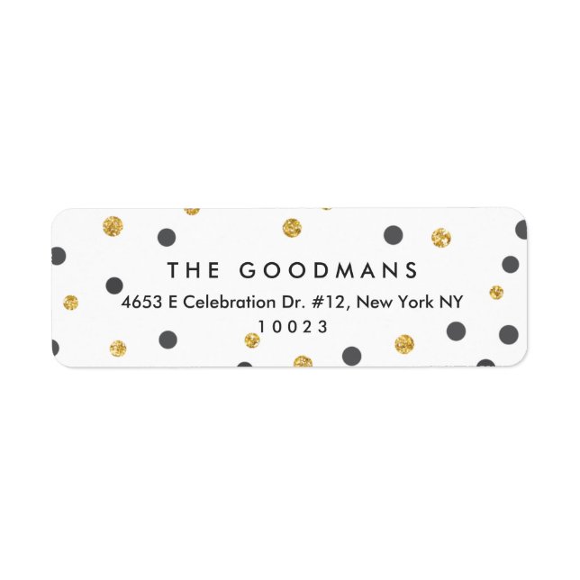 Cute Rose Gold Polka Dots Return Address Labels (Front)