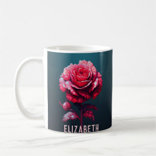 Cute Rose Monogram Water Bottle Rose Coffee mug