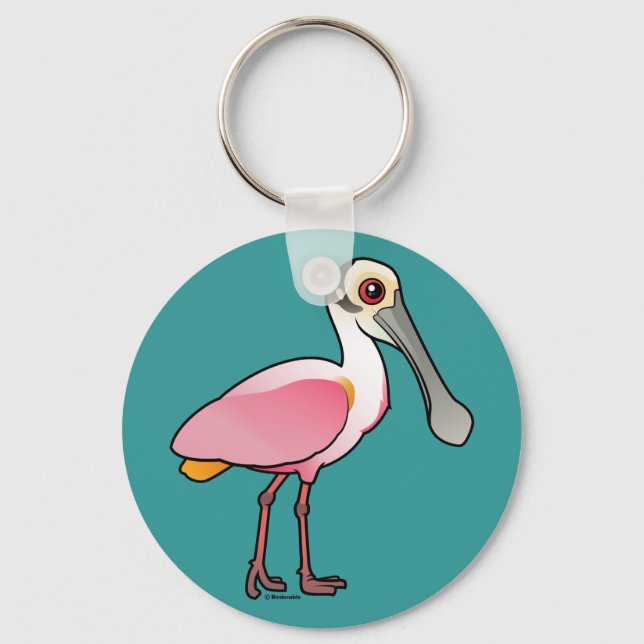 Cute Roseate Spoonbill Key Ring (Front)