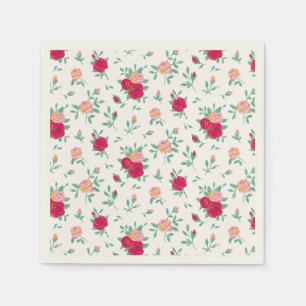 Cute Roses Girl Birthday Party Invitation Napkin