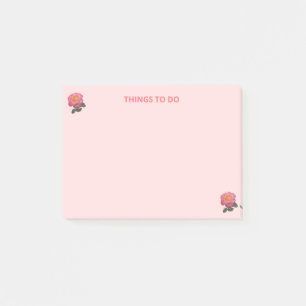 Cute Roses on Pink Things To Do Post-it Notes