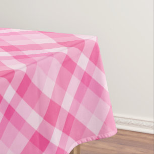 Cute Rosy Pink Plaid Pattern Medium Tablecloth