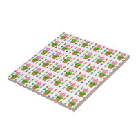 Cute Rosy Posy Potted Flowers Repeating Pattern