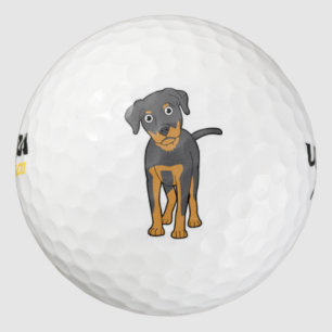 cute rottweil dog golf ball