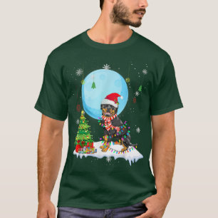 Cute Rottweiler Christmas Dog Lights Lover Tee