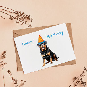 Cute Rottweiler Dog Birthday Card